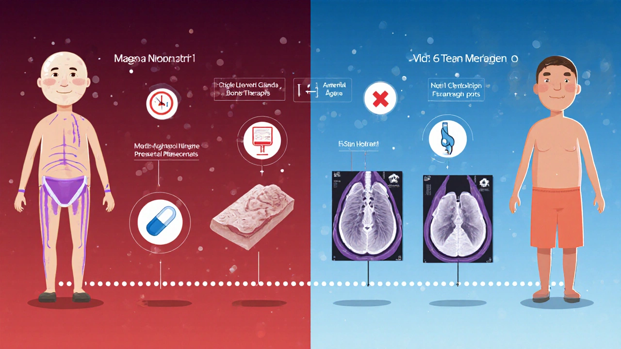Patient transformation from Cushing’s symptoms to recovery, showing physical and hormonal healing over time.