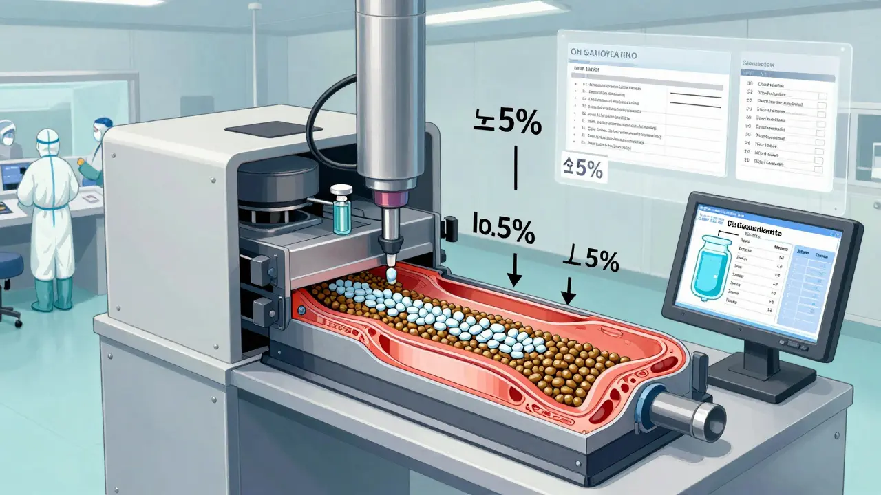High-speed tablet machine compressing granules with weight and dissolution monitoring