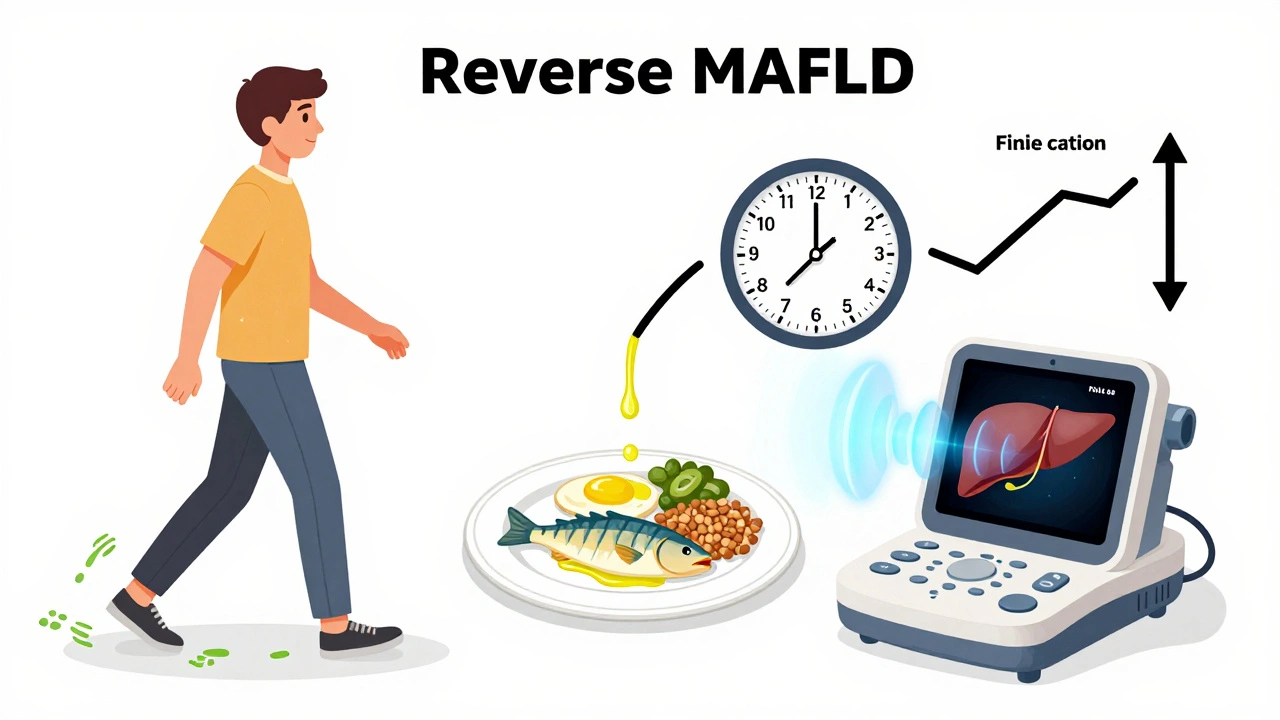 Person adopting lifestyle changes to reverse fatty liver disease