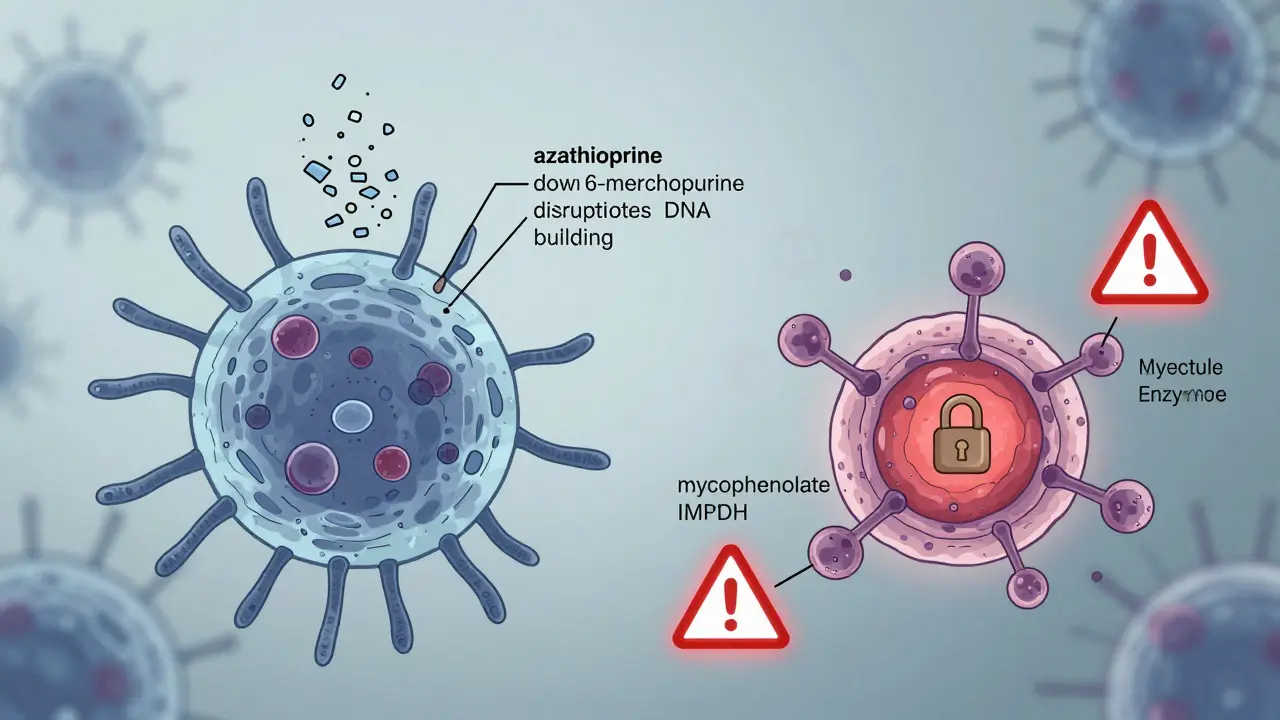 Immunosuppressant Drug Interactions: Azathioprine and Mycophenolate Explained
